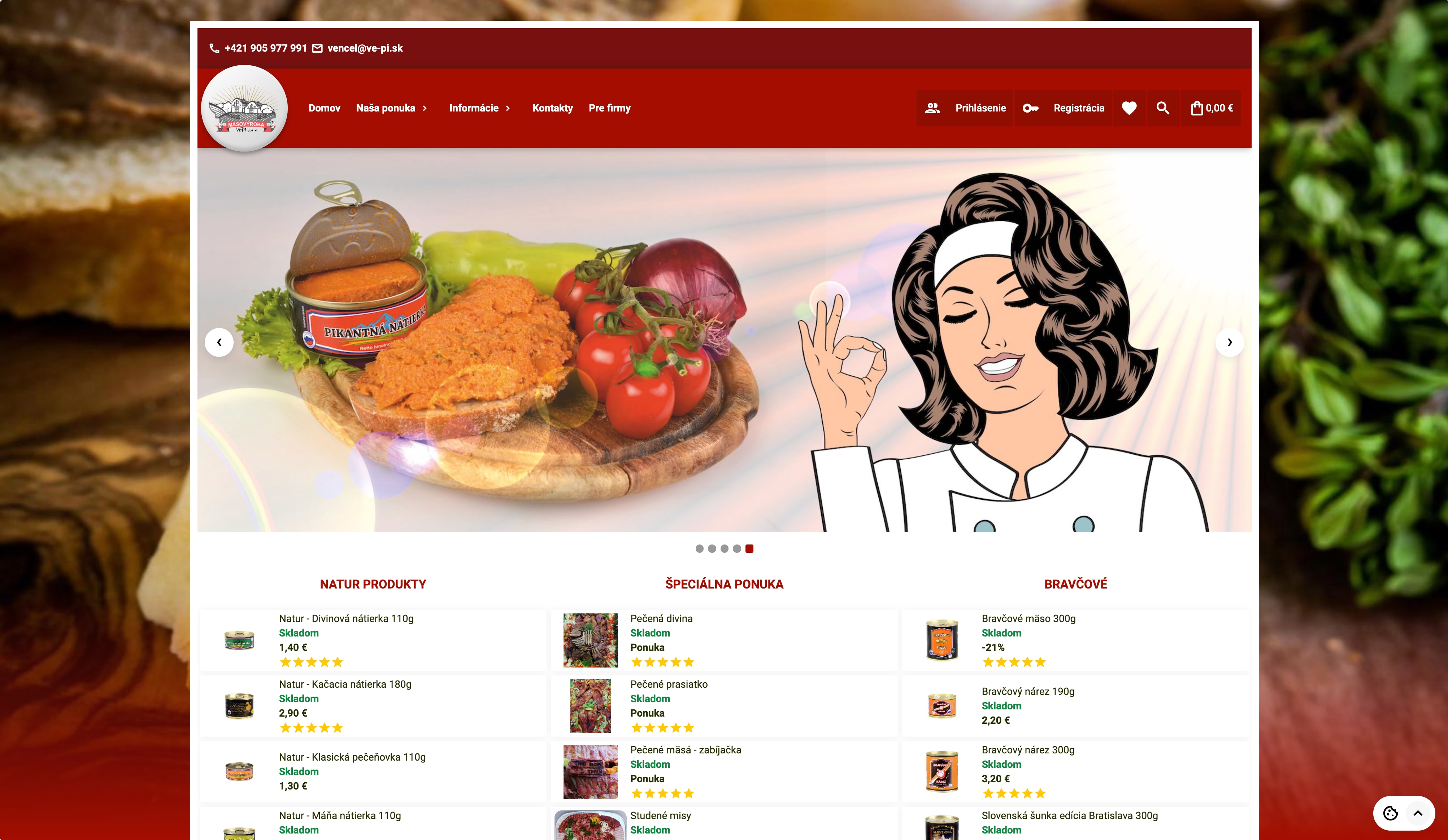 Ukážka webu VE-PI